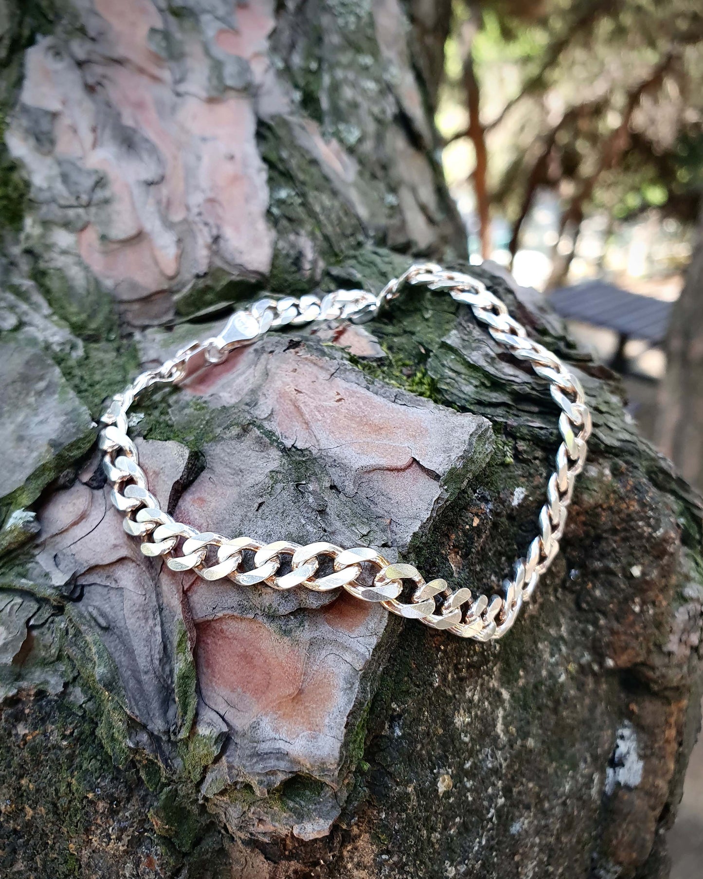 Klasik Curb Zincir Bileklik – 925 Ayar Gümüş