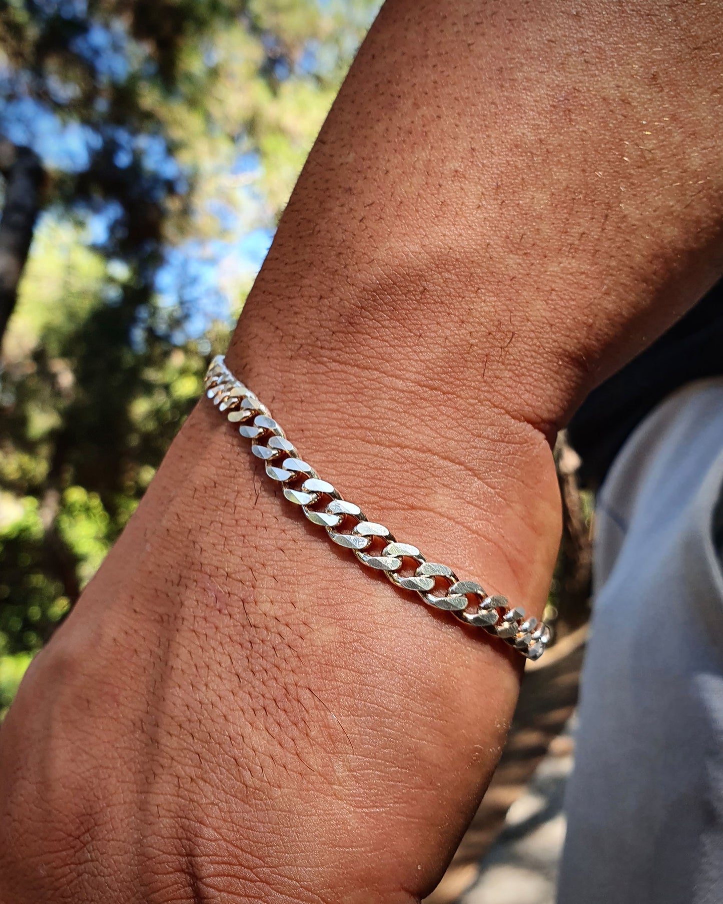 Klasik Curb Zincir Bileklik – 925 Ayar Gümüş