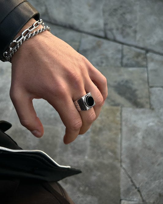 Siyah Onyx Yüzük – 925 Ayar Gümüş-Yüzük-Osiris Jewelry