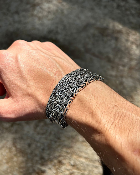 Bizans Kral Zincir Bileklik – Kare Kesim 925 Ayar Gümüş-Osiris Jewelry