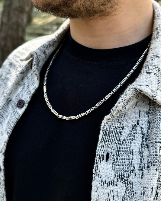 Labirent İşlemeli Zincir Kolye – 925 Ayar Gümüş-Osiris Jewelry