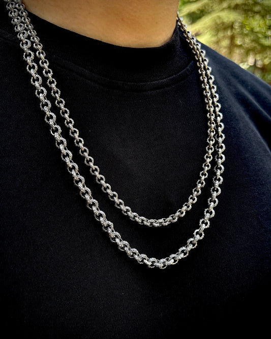 Yuvarlak Link İşlemeli Zincir Kolye – 925 Ayar Gümüş-Osiris Jewelry