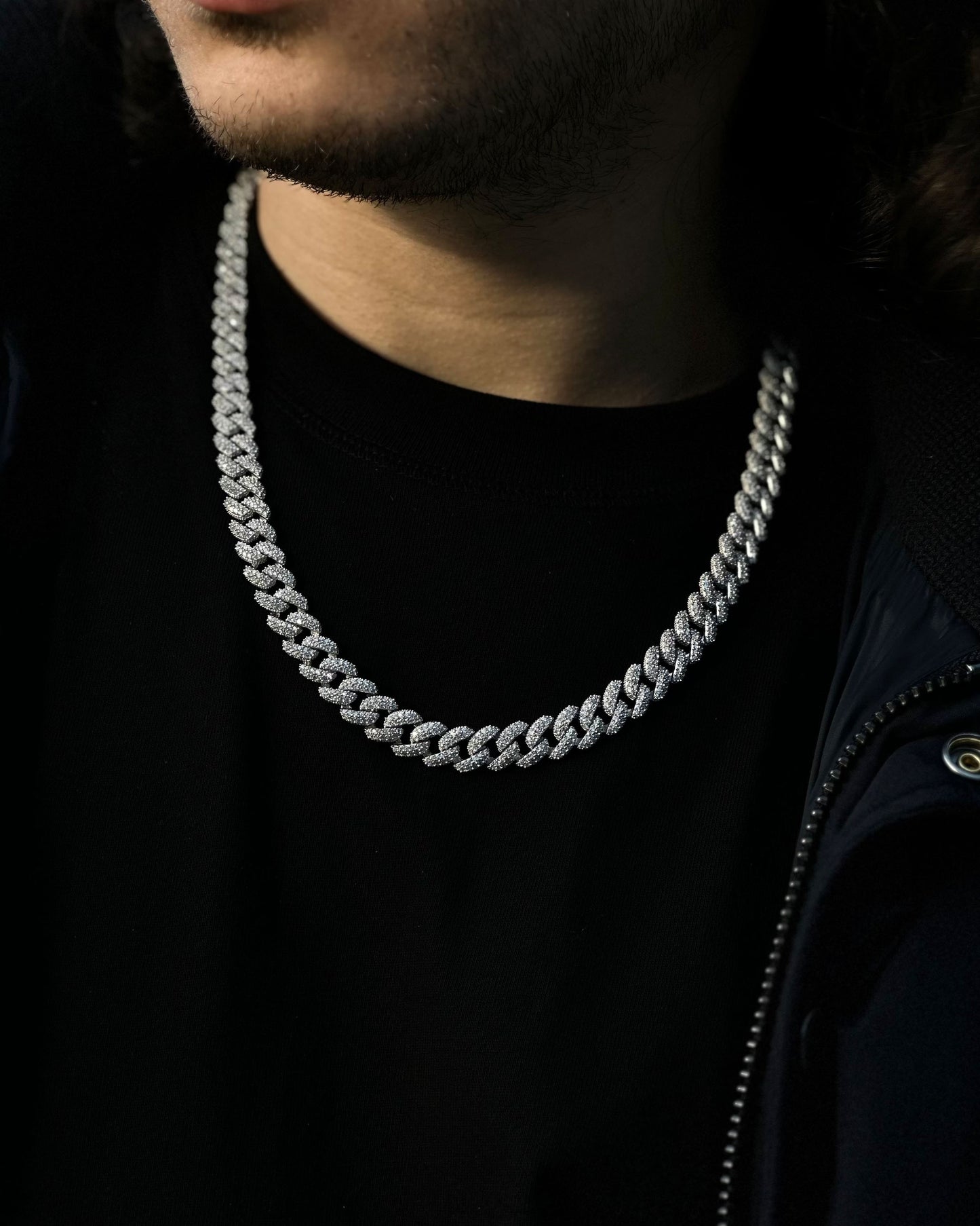 Iced Out Miami Cuban Zincir - 925 Ayar Gümüş