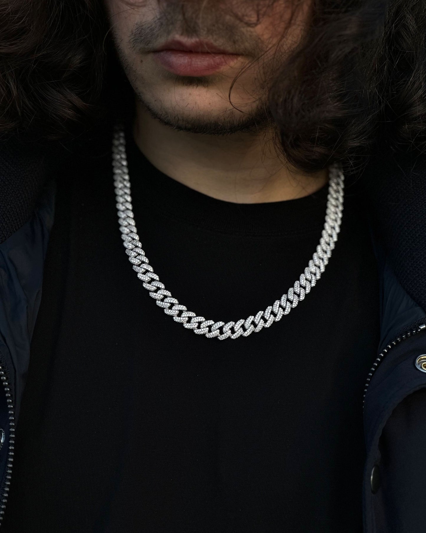 Iced Out Miami Cuban Zincir - 925 Ayar Gümüş