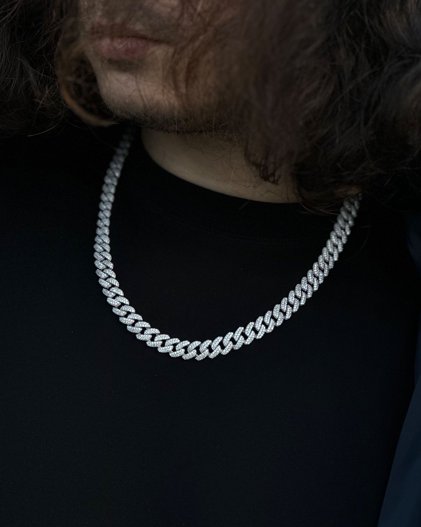 Iced Out Miami Cuban Zincir - 925 Ayar Gümüş