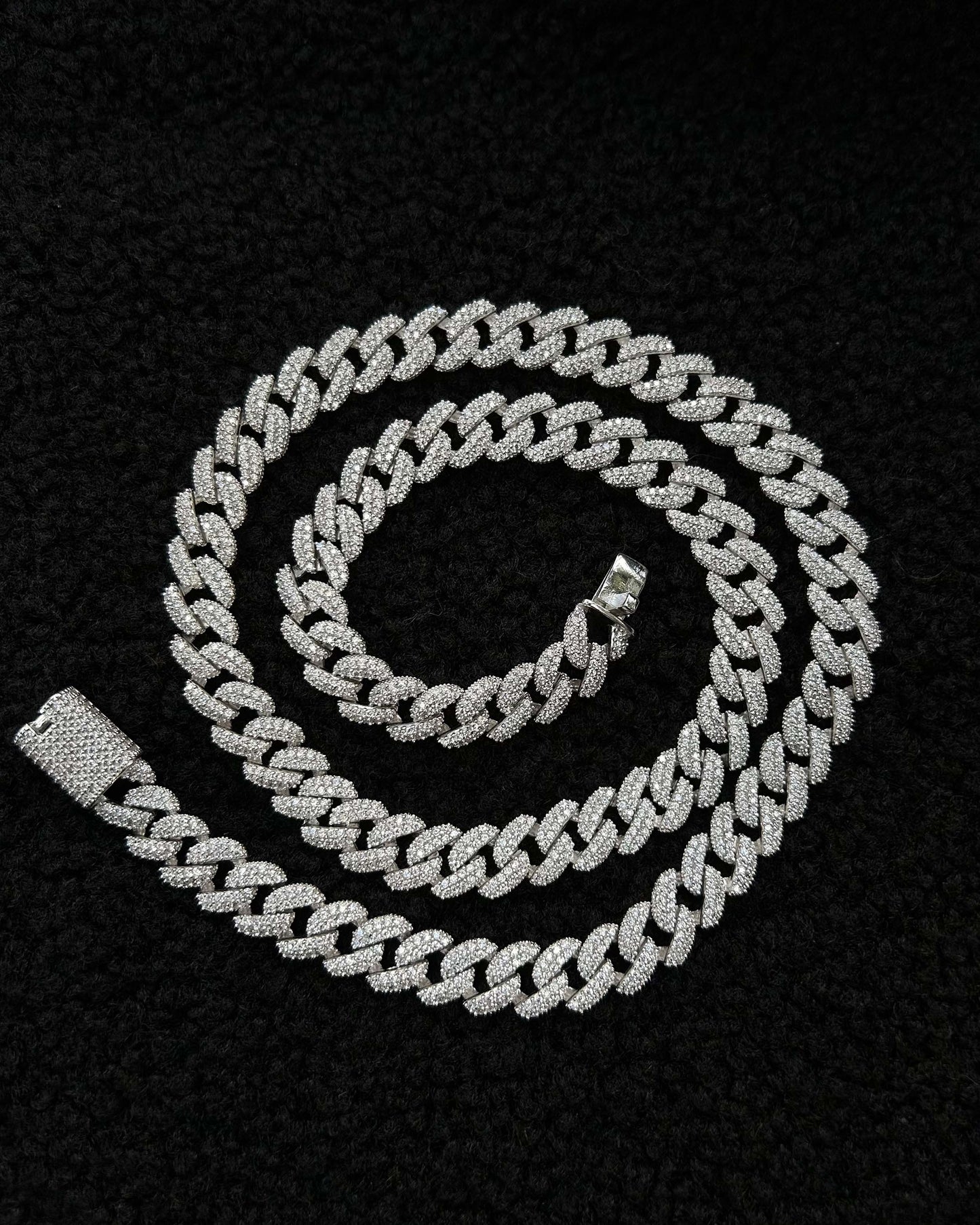 Iced Out Miami Cuban Zincir - 925 Ayar Gümüş