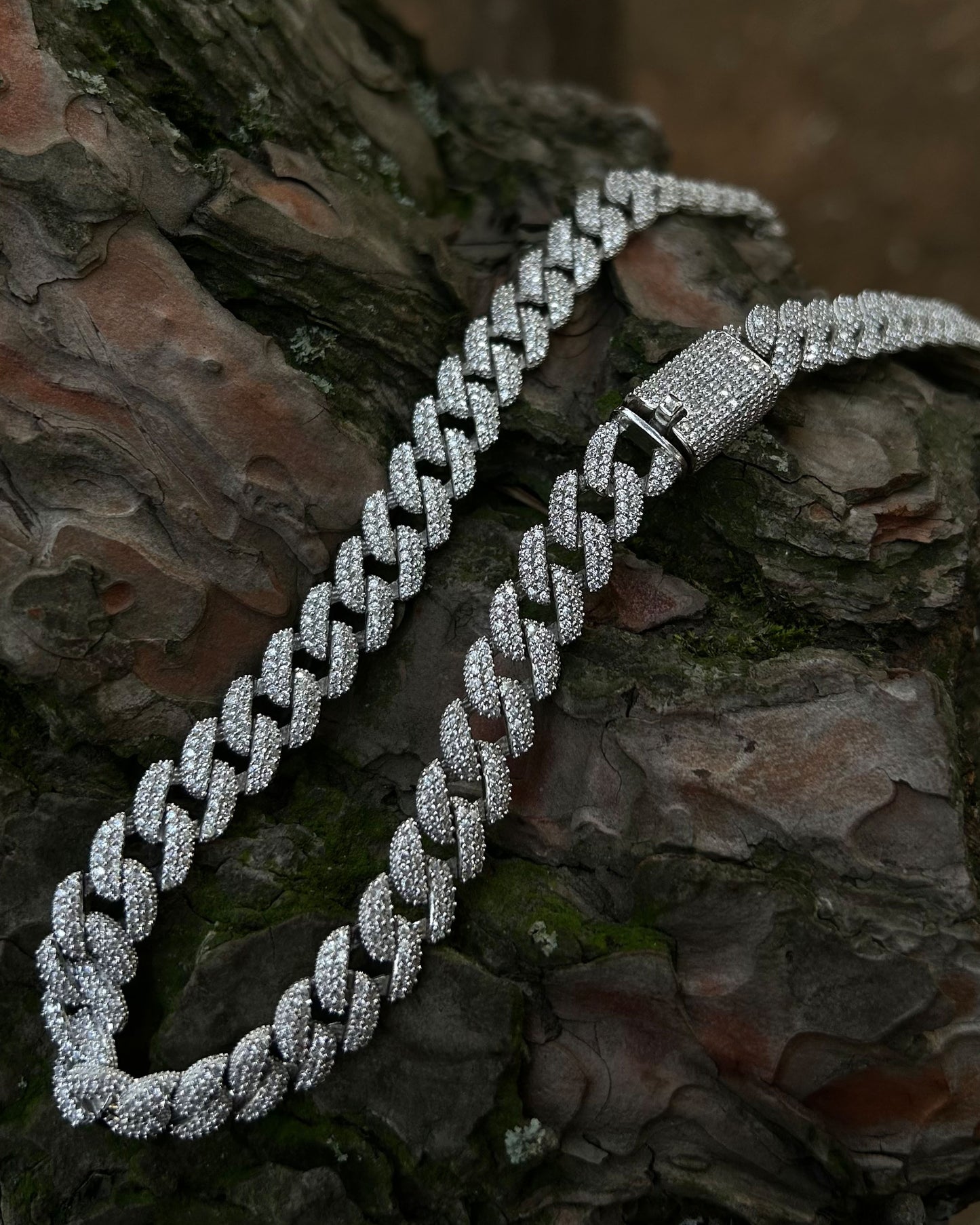 Iced Out Miami Cuban Zincir - 925 Ayar Gümüş