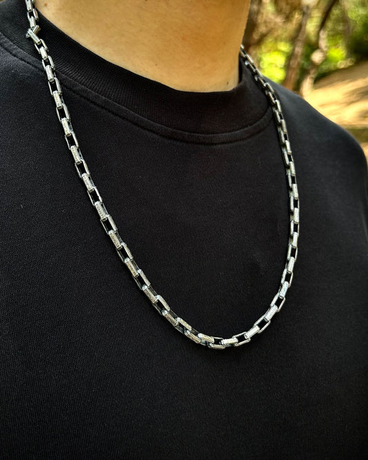 El İşlemeli Zincir Kolye - 925 Ayar Gümüş-Osiris Jewelry