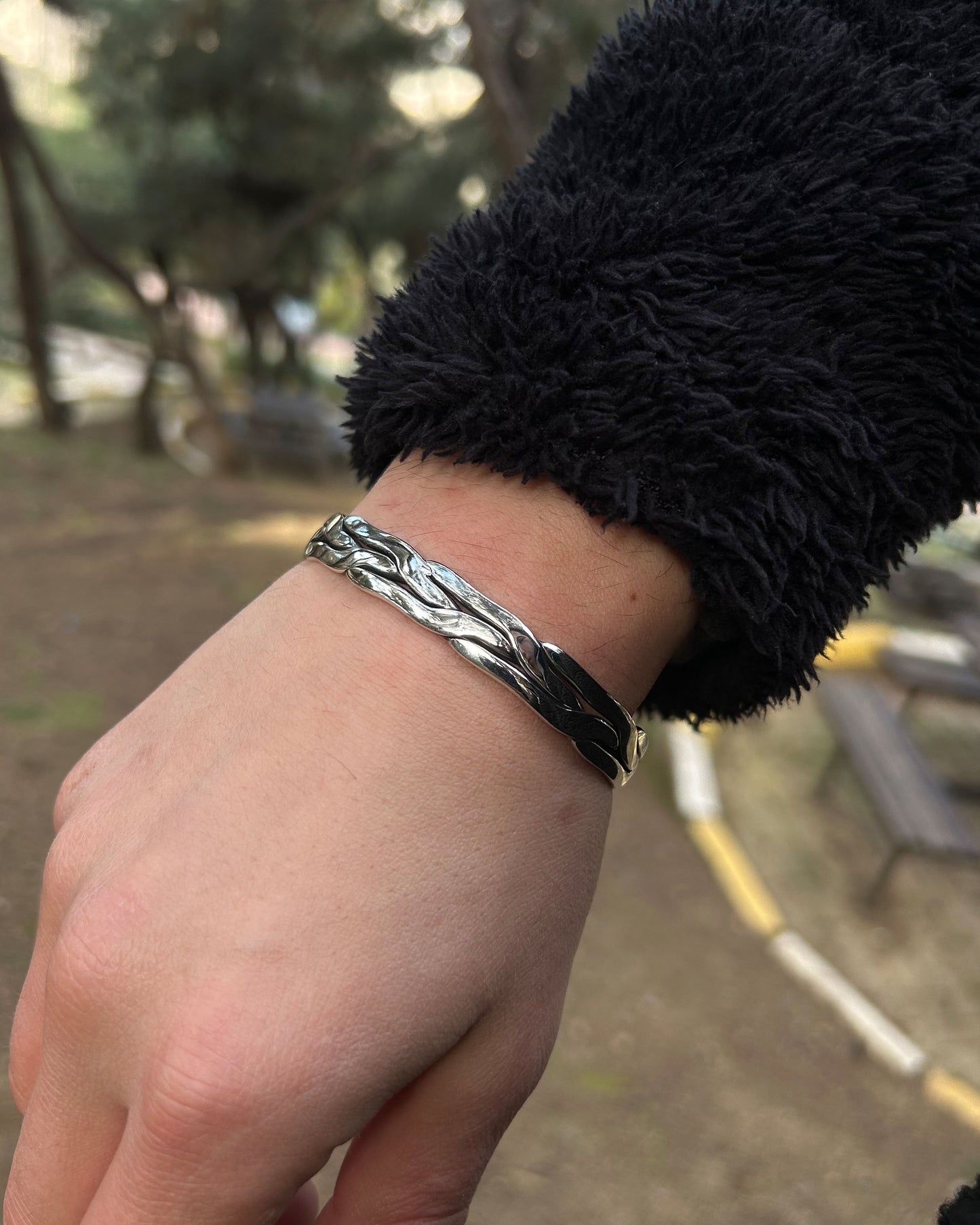 Dalgalı Twist Bilezik – Ayarlanabilir 925 Ayar Gümüş