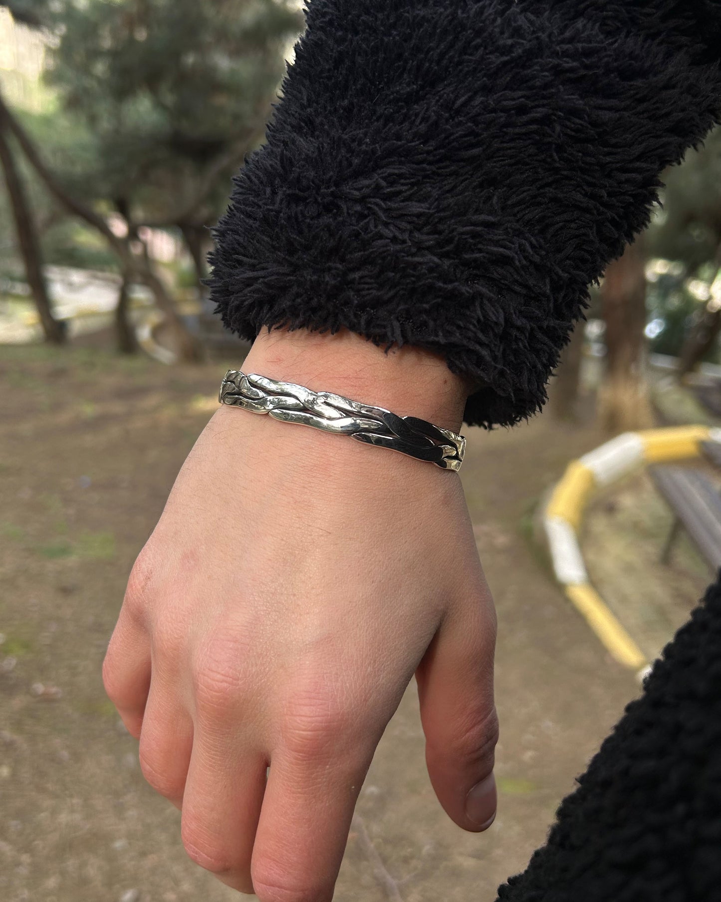 Dalgalı Twist Bilezik – Ayarlanabilir 925 Ayar Gümüş