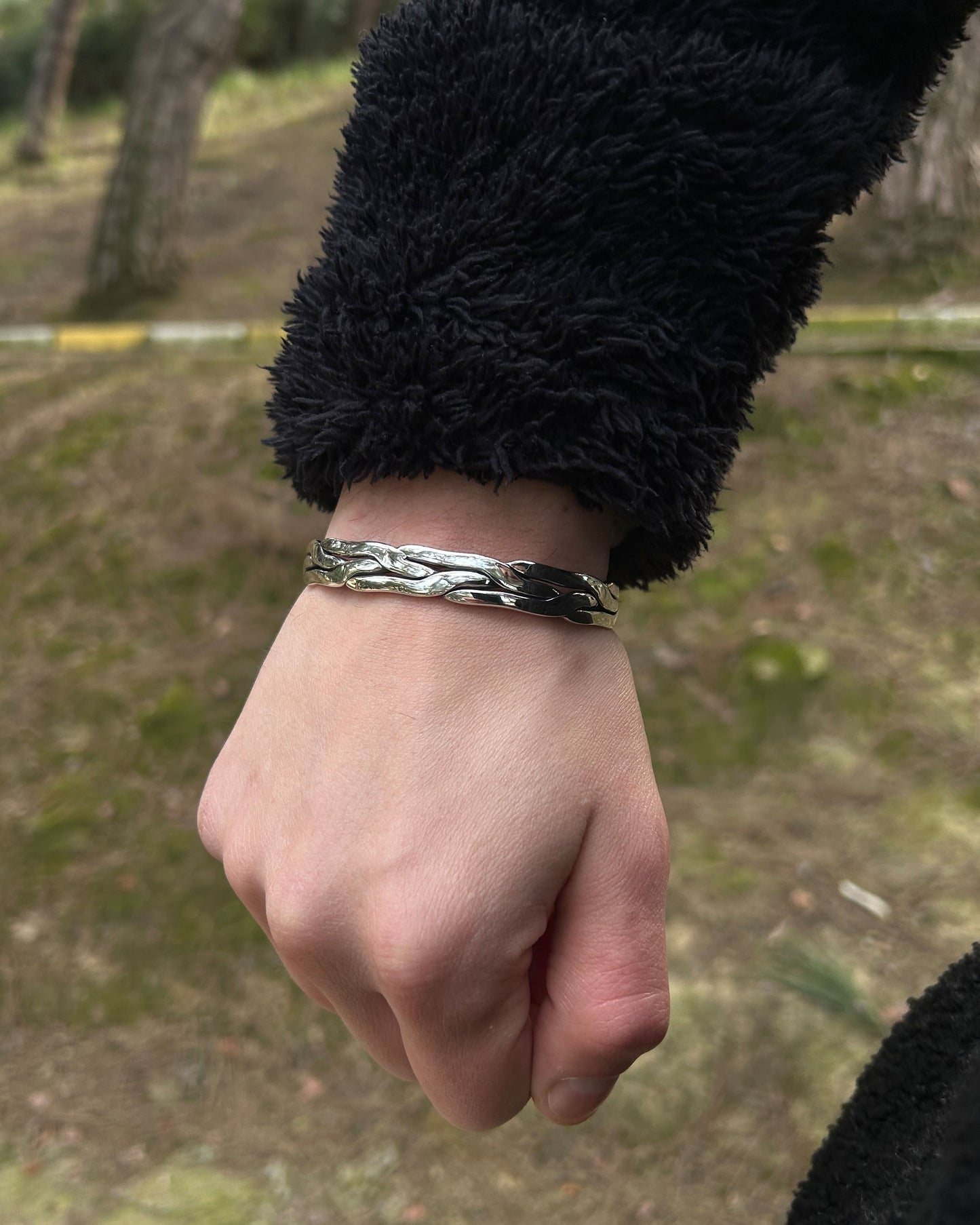 Dalgalı Twist Bilezik – Ayarlanabilir 925 Ayar Gümüş