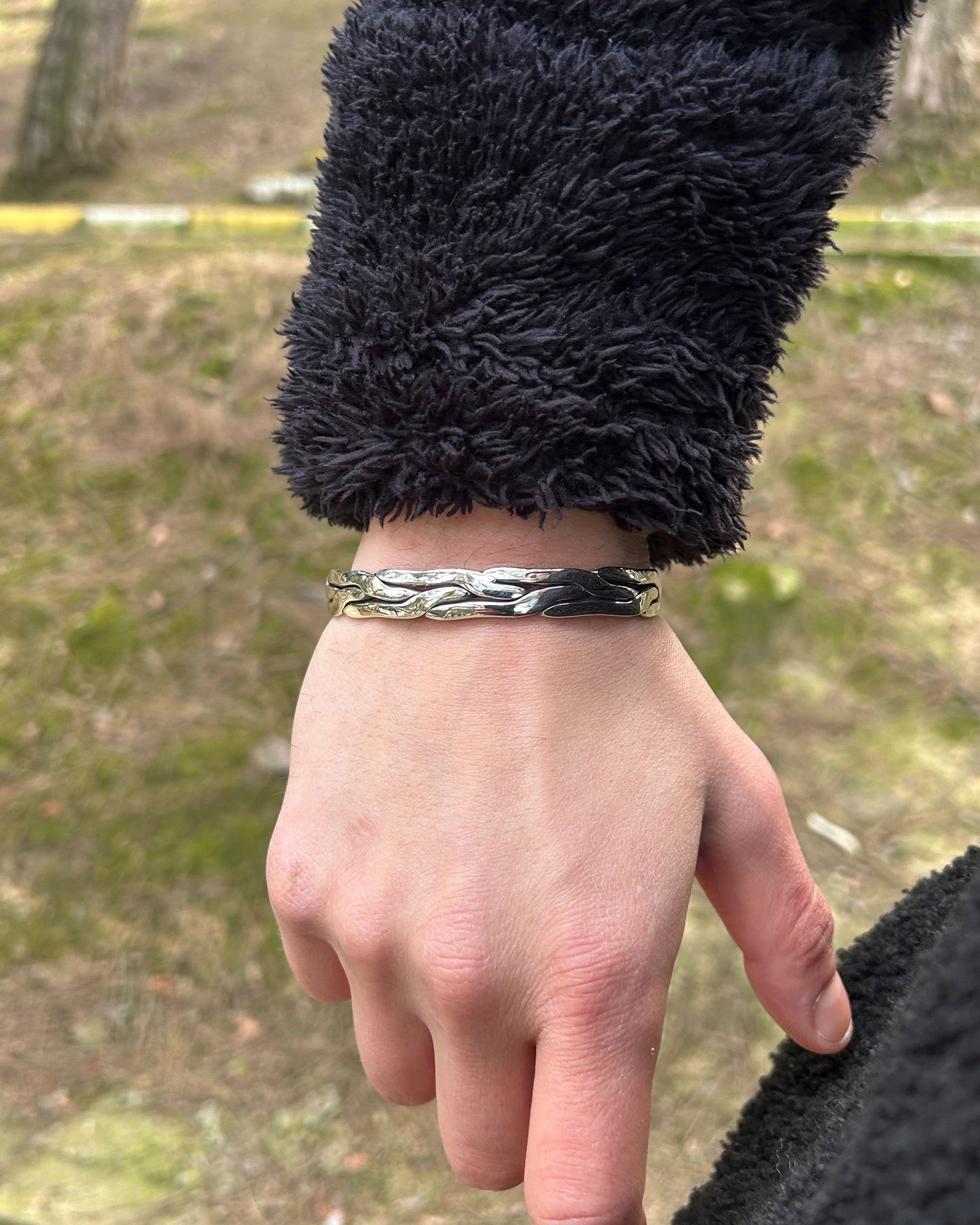 Dalgalı Twist Bilezik – Ayarlanabilir 925 Ayar Gümüş