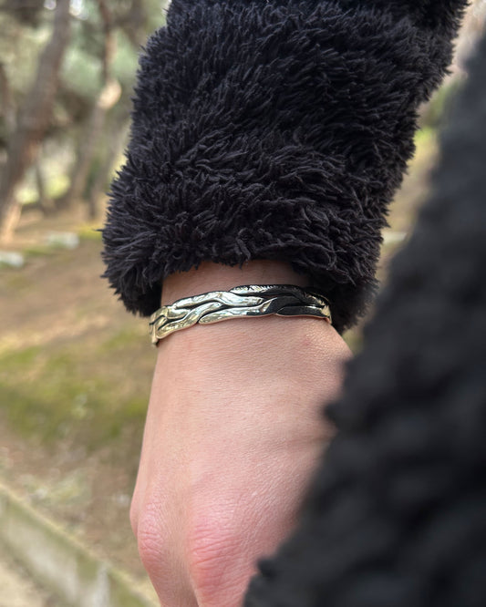 Dalgalı Twist Bilezik – Ayarlanabilir 925 Ayar Gümüş-Osiris Jewelry