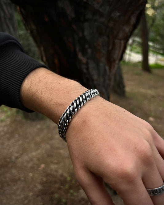 El Yapımı Ağır Zincir Bileklik – 925 Ayar Gümüş-Osiris Jewelry