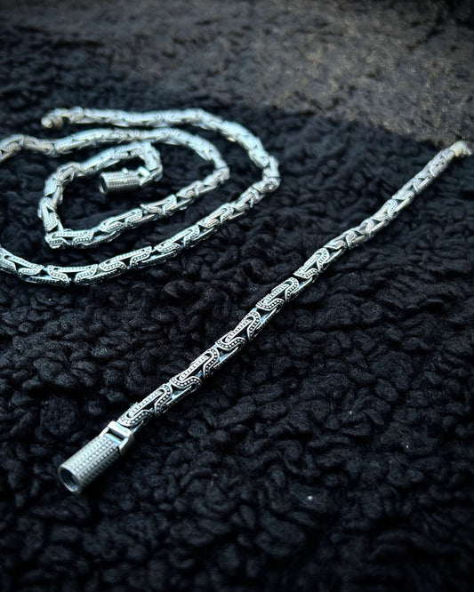 Ağır Zincir Kolye & Bileklik Seti – El Yapımı 925 Ayar Gümüş-Osiris Jewelry