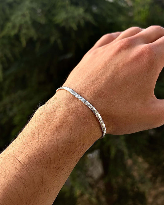 Balıksırtı İtalyan Zincir Bileklik - 925 Ayar Gümüş-Osiris Jewelry