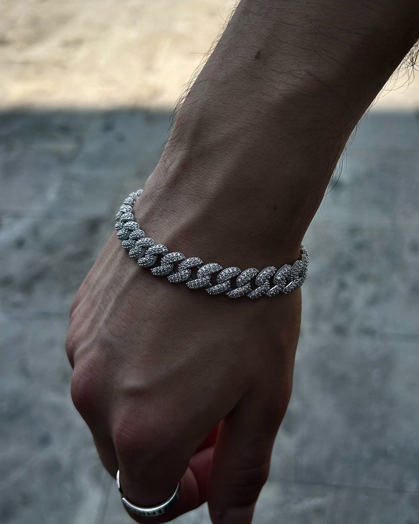 Iced Out Cuban Zincir Bileklik – 925 Ayar Gümüş Rodyum Kaplama