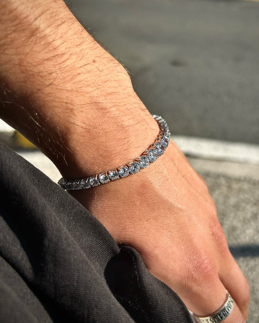 Genişleyen Taşlı Tenis Bileklik – 925 Ayar Gümüş (Rodyum Kaplama) – Alternatif Görünüm 1