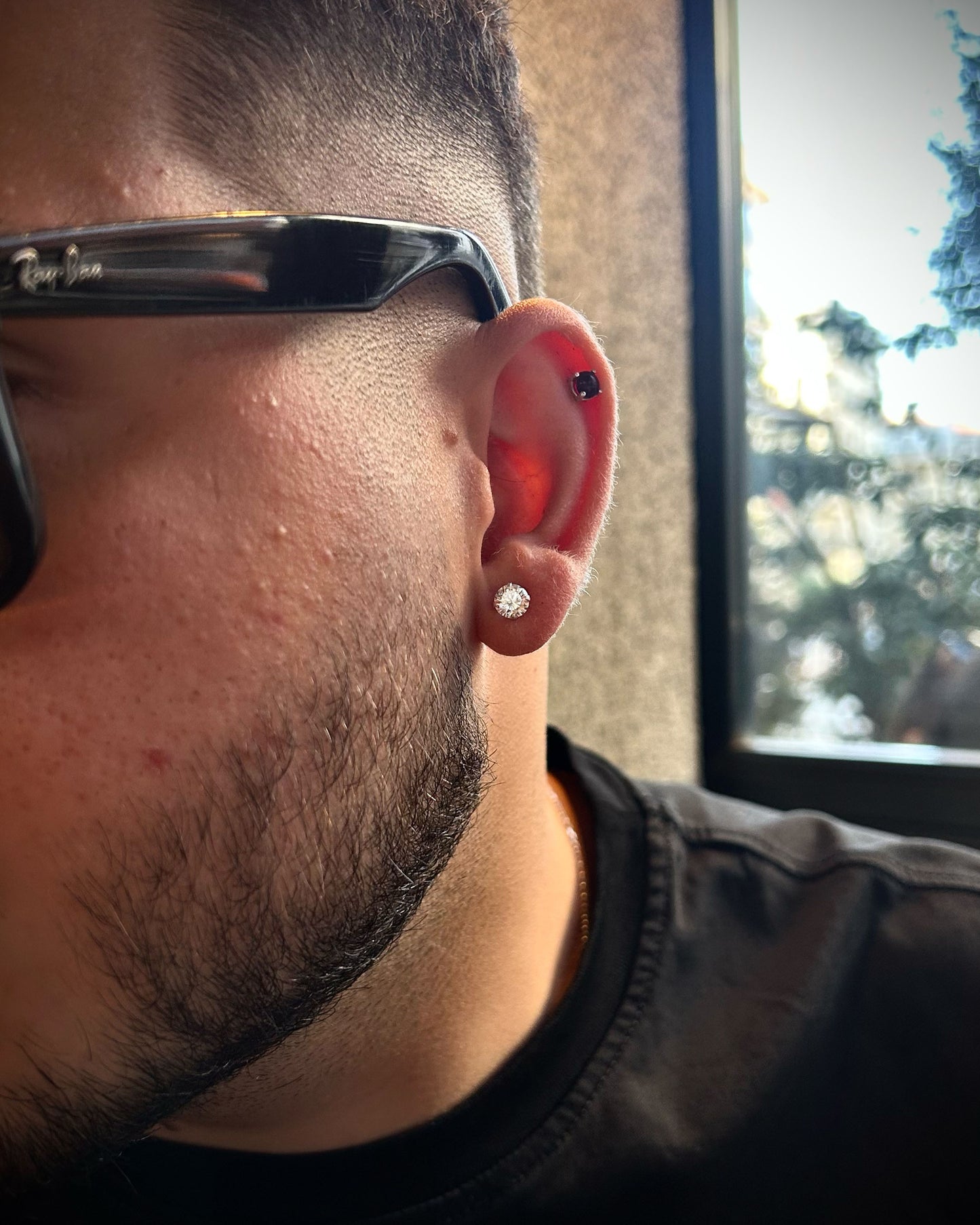 Pırlanta Erkek Küpe 6mm Zinconium- 925 Ayar Gümüş
