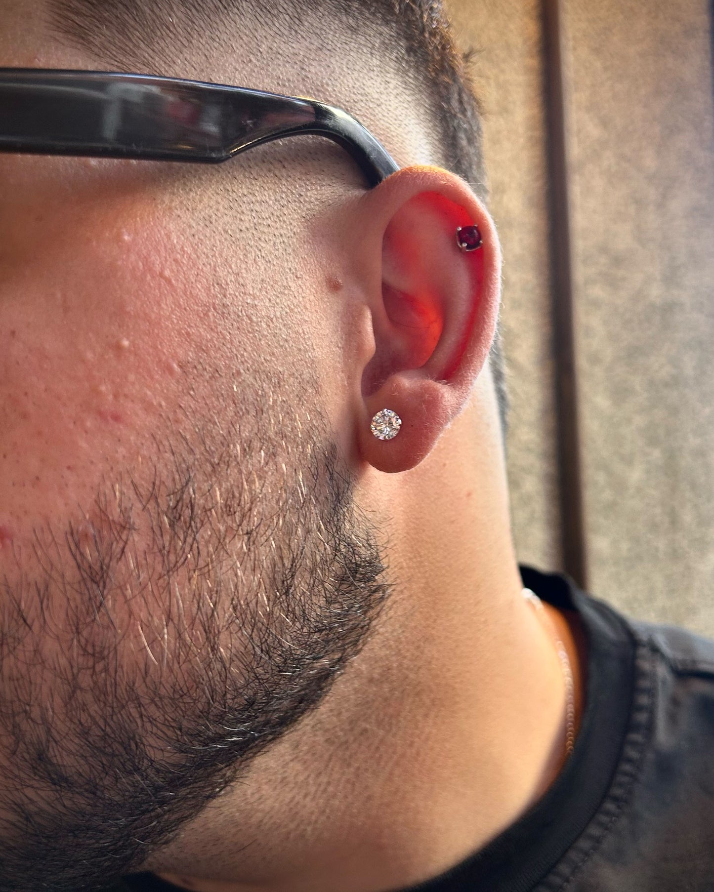 Pırlanta Erkek Küpe 6mm Zinconium- 925 Ayar Gümüş