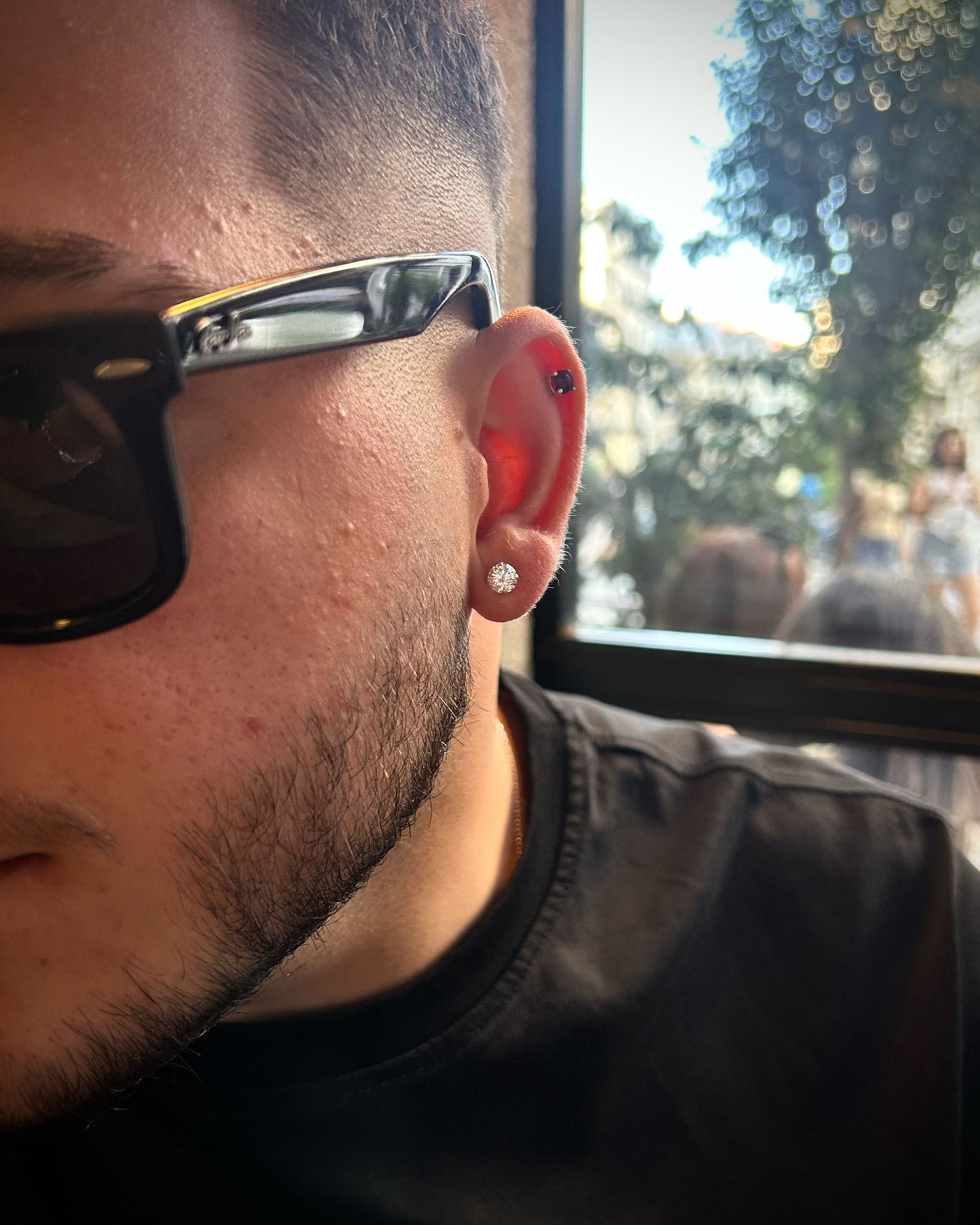 Pırlanta Erkek Küpe 6mm Zinconium- 925 Ayar Gümüş