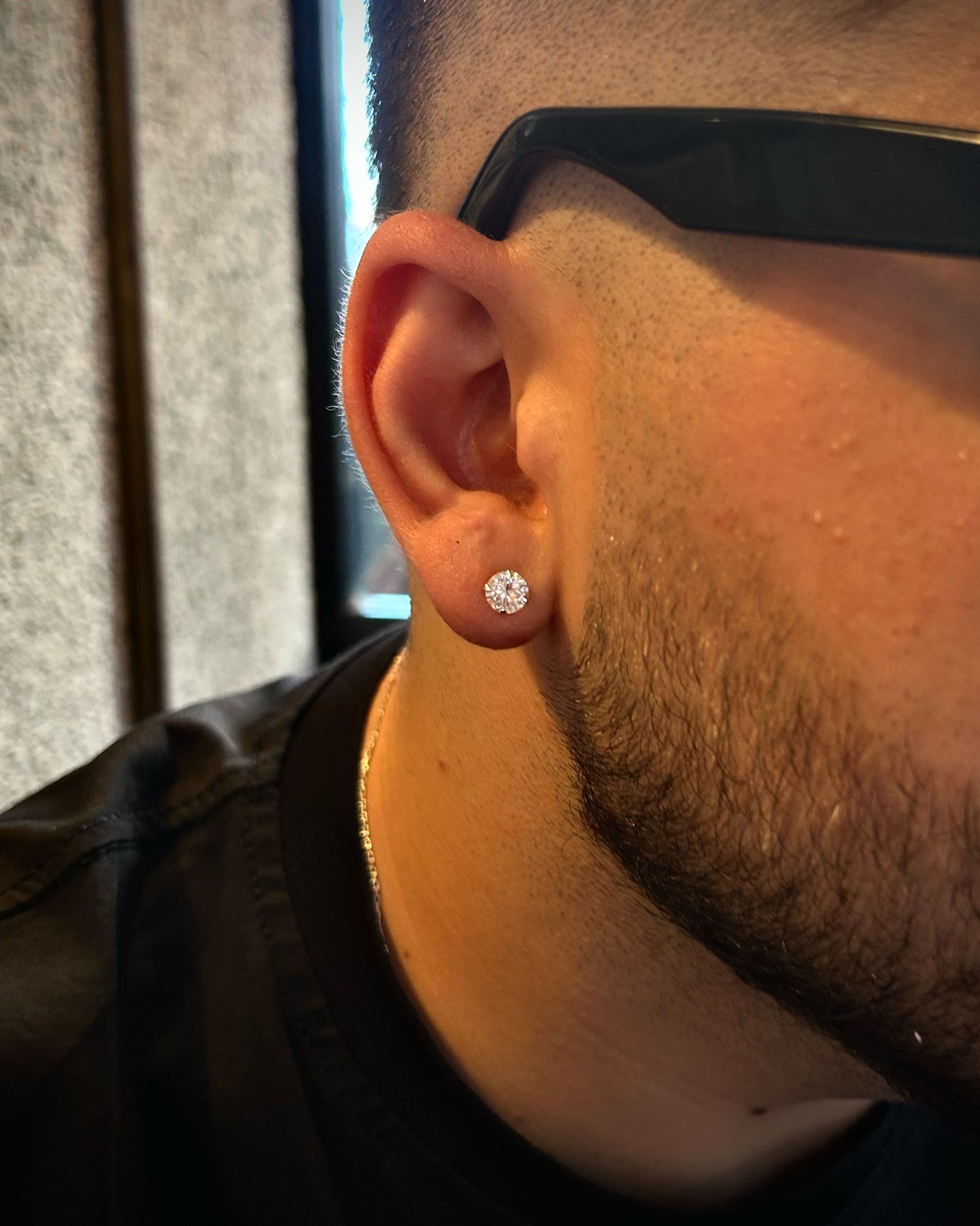 Pırlanta Erkek Küpe 6mm Zinconium- 925 Ayar Gümüş