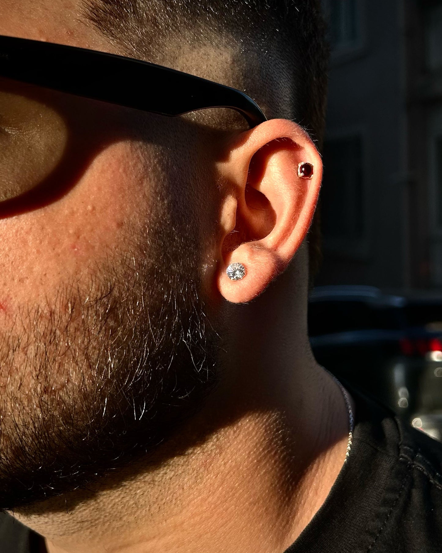 Pırlanta Erkek Küpe 6mm Zinconium- 925 Ayar Gümüş