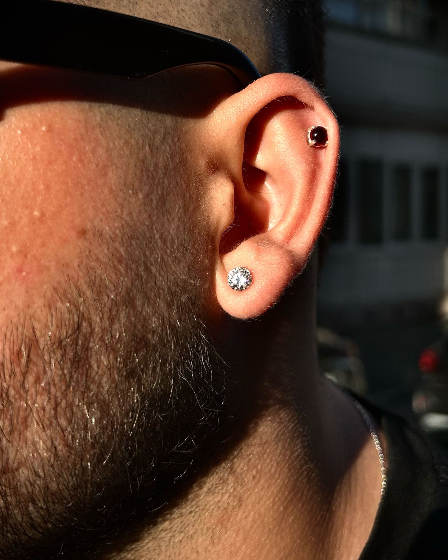 Pırlanta Erkek Küpe 6mm Zinconium- 925 Ayar Gümüş