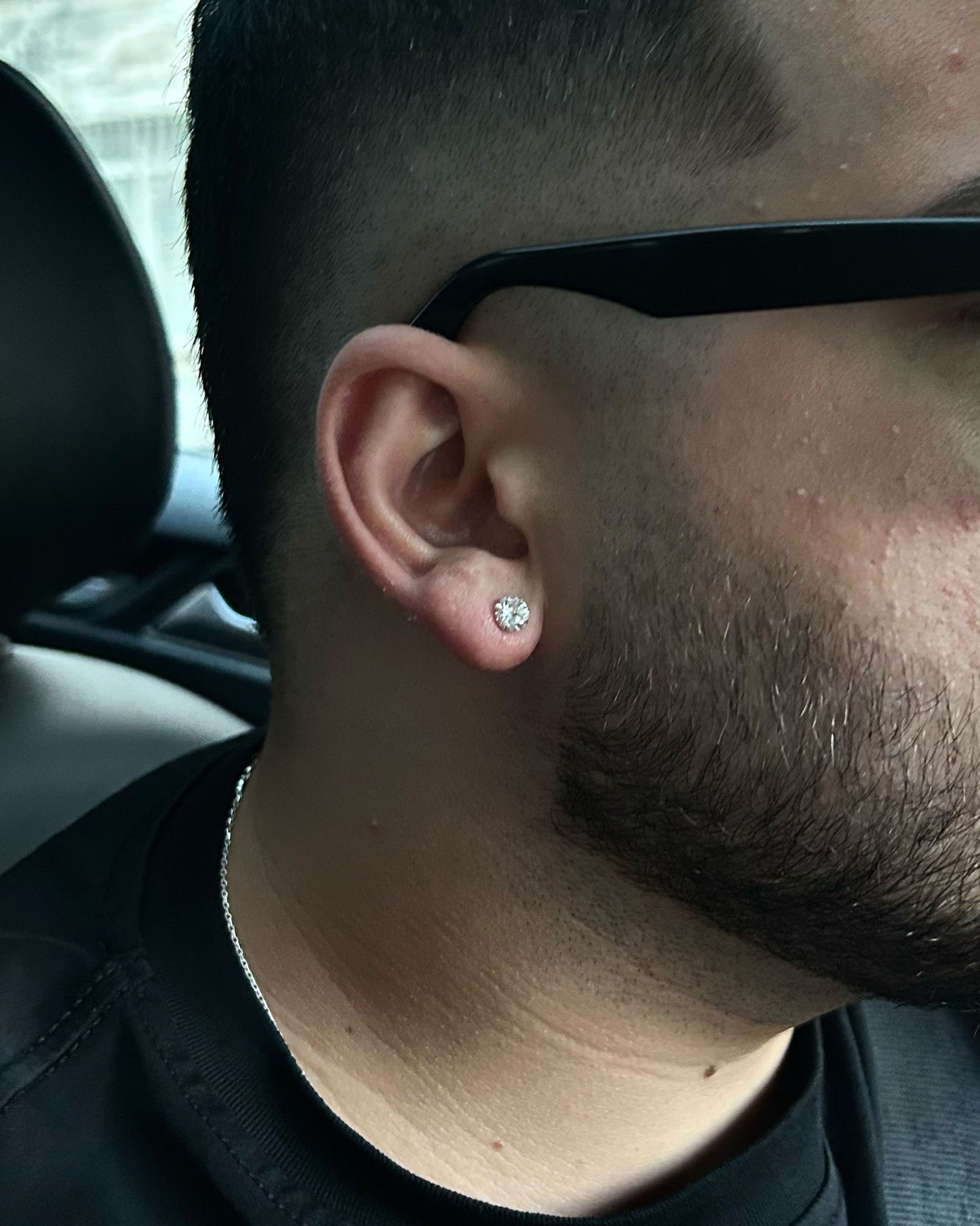 Pırlanta Erkek Küpe 6mm Zinconium- 925 Ayar Gümüş