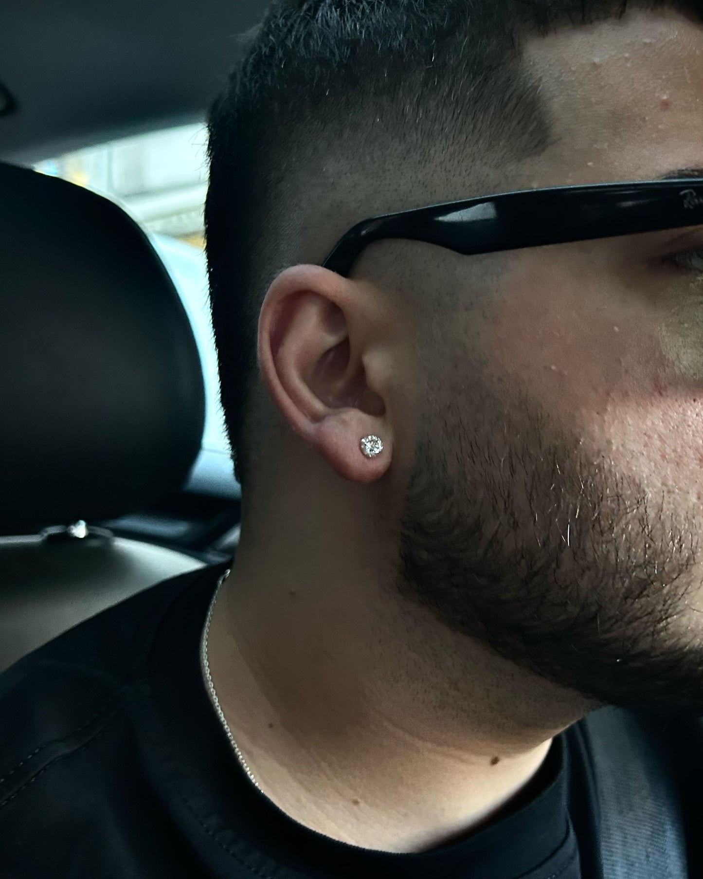 Pırlanta Erkek Küpe 6mm Zinconium- 925 Ayar Gümüş