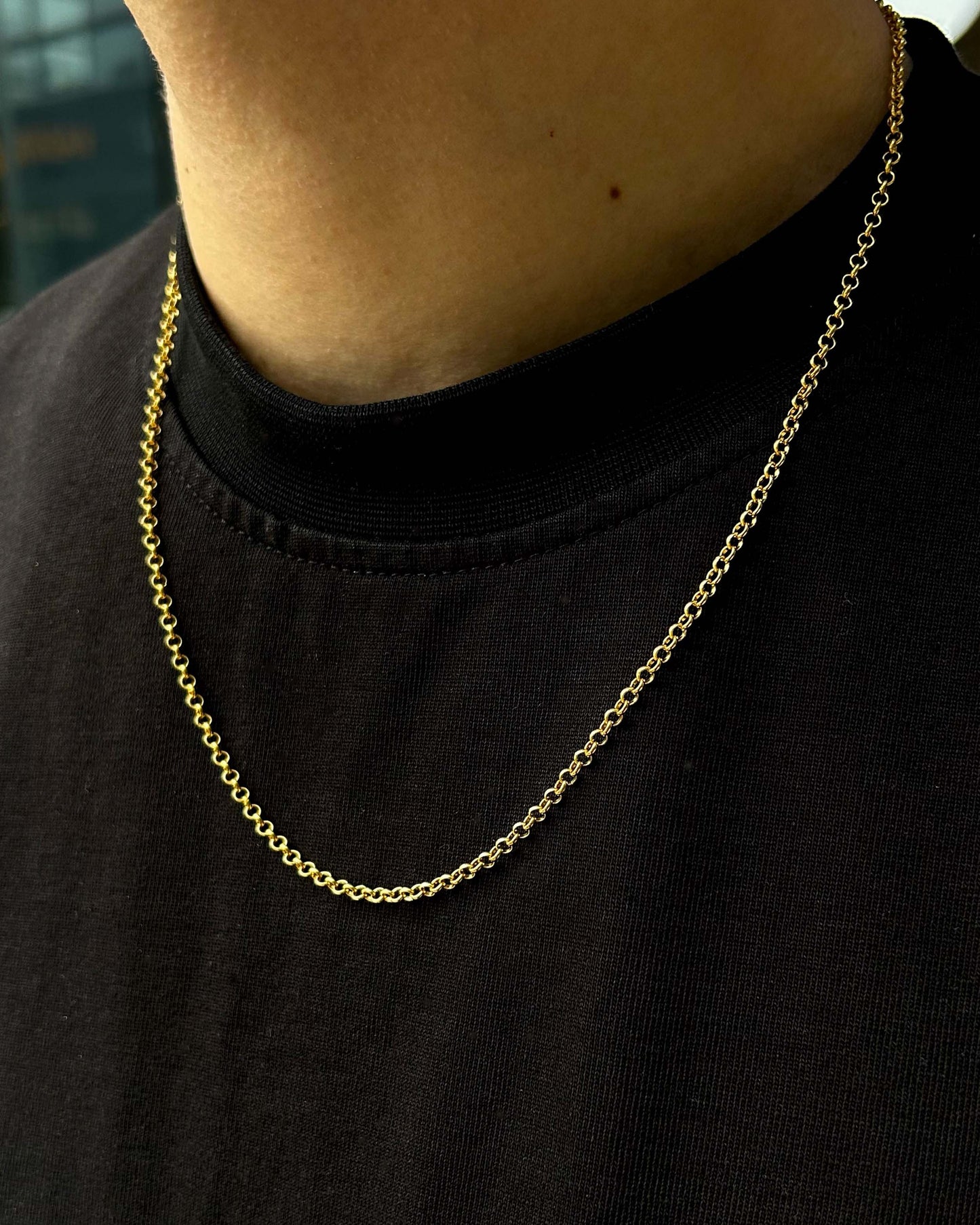 Altın Kaplama Minimalist Top Zincir – 925 Ayar Gümüş
