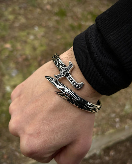 Kılıç Bilezik 2 - 925 Ayar Gümüş Ayarlanabilir-Osiris Jewelry