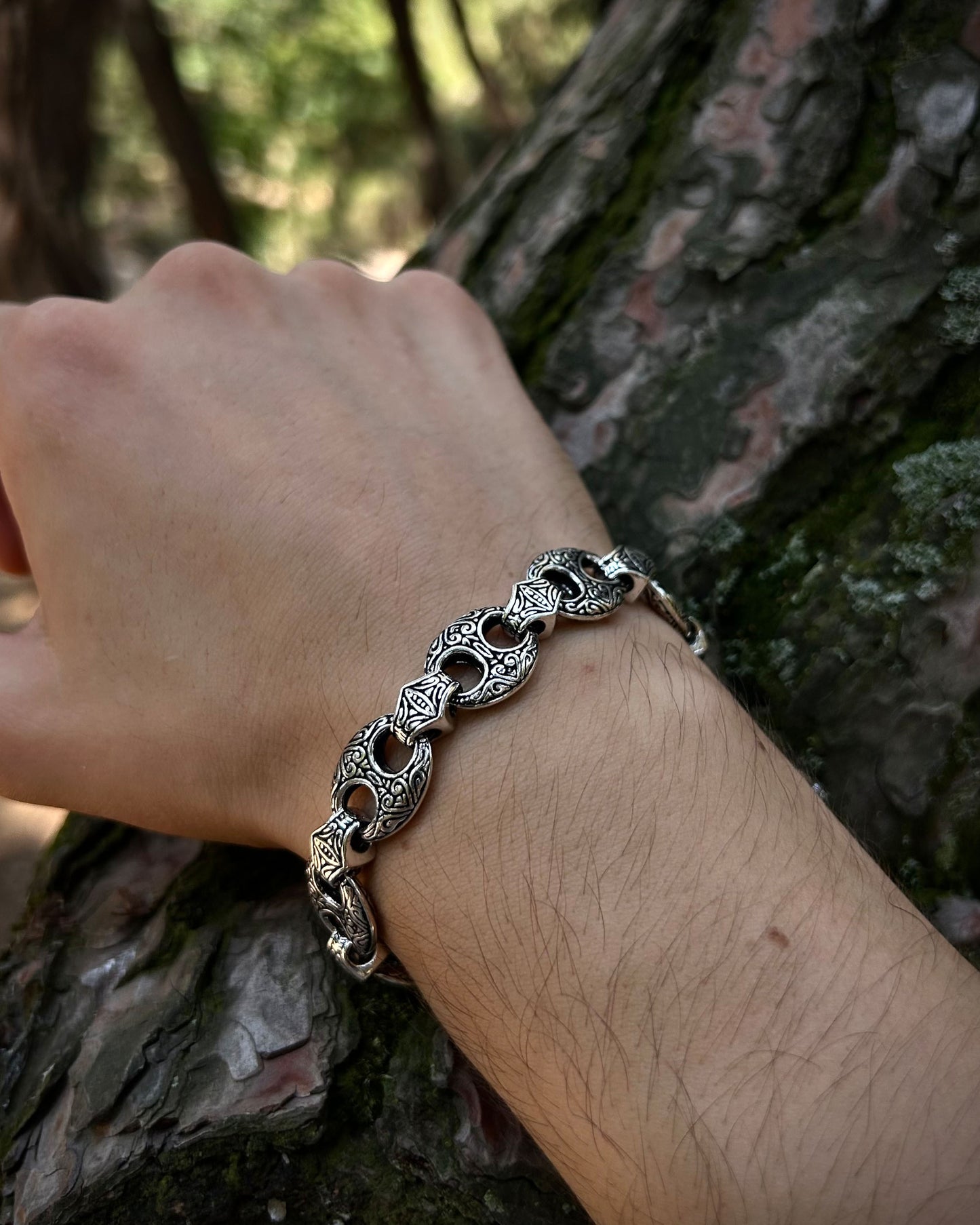 Ağır Old School Zincir Bileklik – 925 Ayar Gümüş