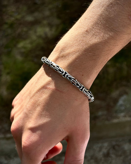 Ağır Bizans Kral Zincir Bileklik – 6mm Yuvarlak 925 Ayar Gümüş-Osiris Jewelry