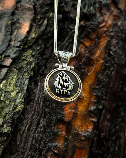 Türk Yazılı Bozkurt Kolye (Döner Mekanizmalı) – 925 Ayar Gümüş