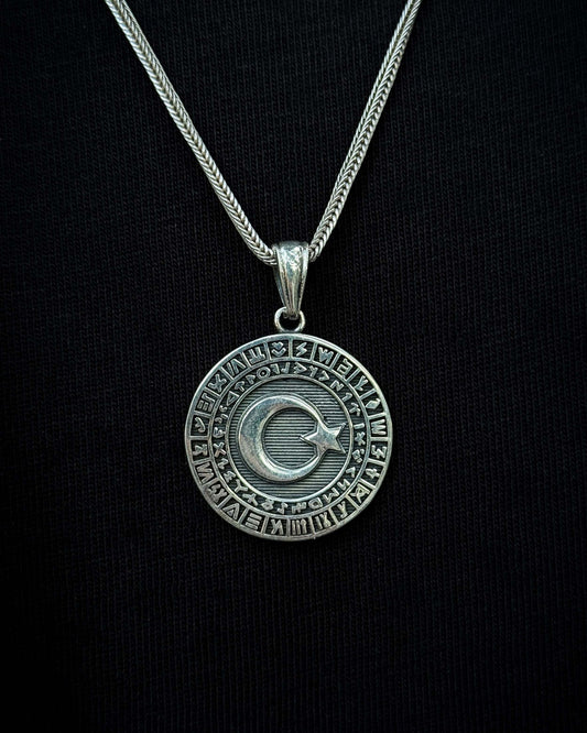 Ayyıldız ve Oğuz Boyları Madalyon Kolye – 925 Ayar Gümüş