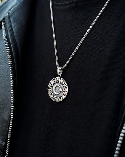 Ayyıldız ve Oğuz Boyları Madalyon Kolye – 925 Ayar Gümüş