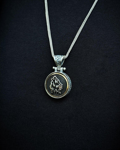 Türk Yazılı Bozkurt Kolye (Döner Mekanizmalı) – 925 Ayar Gümüş