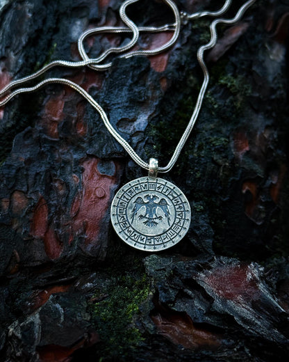 Selçuklu Kartalı ve Oğuz Boyları Kazıma Kolye – 925 Ayar Gümüş