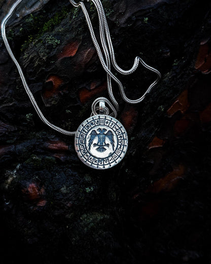 Selçuklu Kartalı ve Oğuz Boyları Kazıma Kolye – 925 Ayar Gümüş