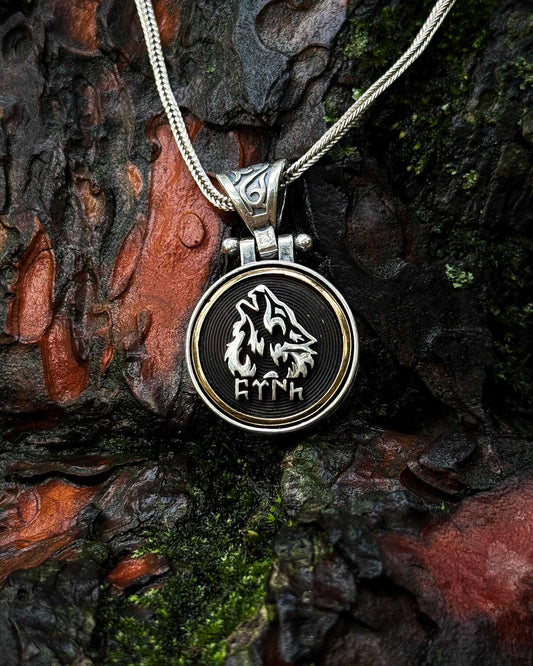 Türk Yazılı Bozkurt Kolye (Döner Mekanizmalı) – 925 Ayar Gümüş