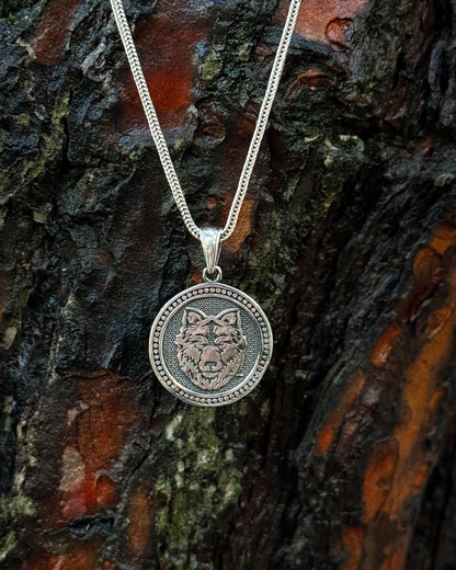 Bozkurt Madalyon Kolye - 925 Ayar Gümüş