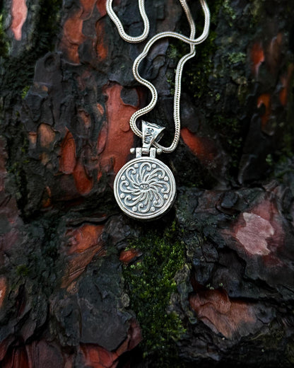 Döner Mekanizmalı Süleyman Mührü Kolye – 925 Ayar Gümüş