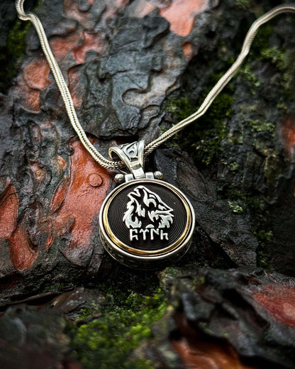 Türk Yazılı Bozkurt Kolye (Döner Mekanizmalı) – 925 Ayar Gümüş