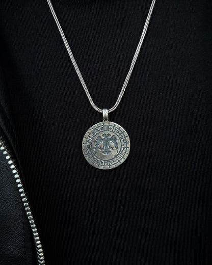 Selçuklu Kartalı ve Oğuz Boyları Kazıma Kolye – 925 Ayar Gümüş