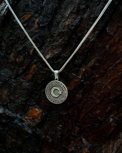 Ayyıldız ve Oğuz Boyları Madalyon Kolye – 925 Ayar Gümüş