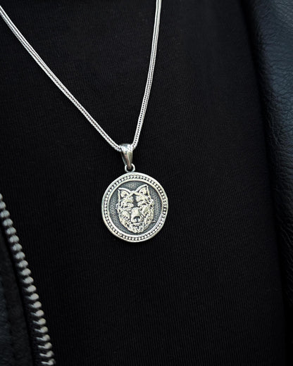 Bozkurt Madalyon Kolye - 925 Ayar Gümüş