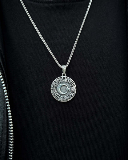 Ayyıldız ve Oğuz Boyları Madalyon Kolye – 925 Ayar Gümüş