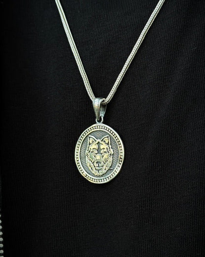 Bozkurt Madalyon Kolye - 925 Ayar Gümüş
