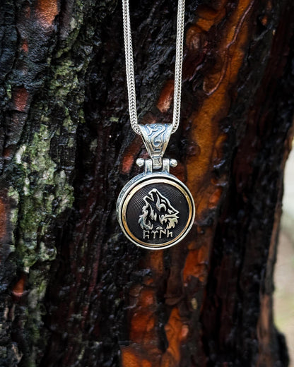 Türk Yazılı Bozkurt Kolye (Döner Mekanizmalı) – 925 Ayar Gümüş